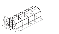 Теплица «Дачная» под плёнку 3*4