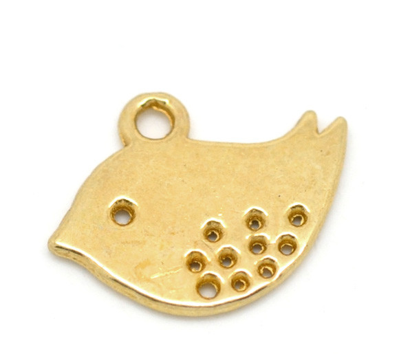 Підвіска Finding Кулон птах Золотистий 16 мм x 13 мм