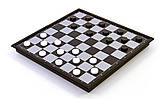 Шахи, шашки, нарди 3 в 1 дорожні пластикові магнітні (р-р дошки 25 см x 25 см), фото 5