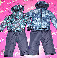Дитяча зимова куртка зі штанами для хлопчика всередині синтепон