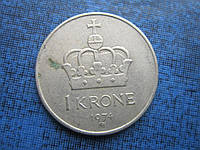 Монета 1 крона Норвегия 1974 1975 1976 1979 четыре года цена за 1 монету