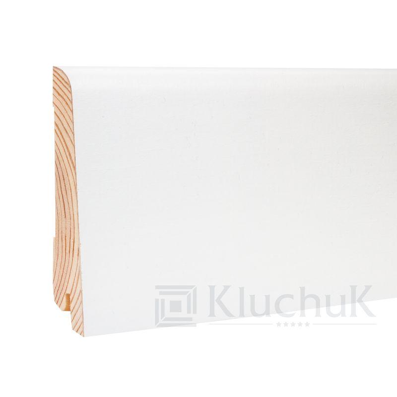 Плінтус WHITE PLINTH 80*19*2200 Профіль Євро, фото 1
