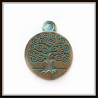 Метал. підвіска "Дерево" бронза з патиною (1,9х1,5 см) 8 шт. в уп.