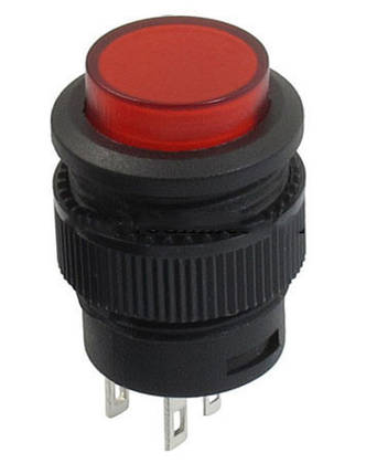 Кнопка вимикач двопозиційний з фіксацією SL13 3A 220V/AC Код.59385, фото 1