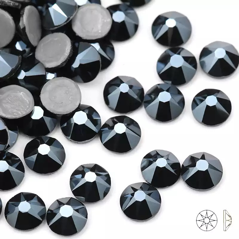 Стрази Xirius Crystals Hotfix, колір Jet Hematite, ss16 (3.8-4mm), 100 шт.