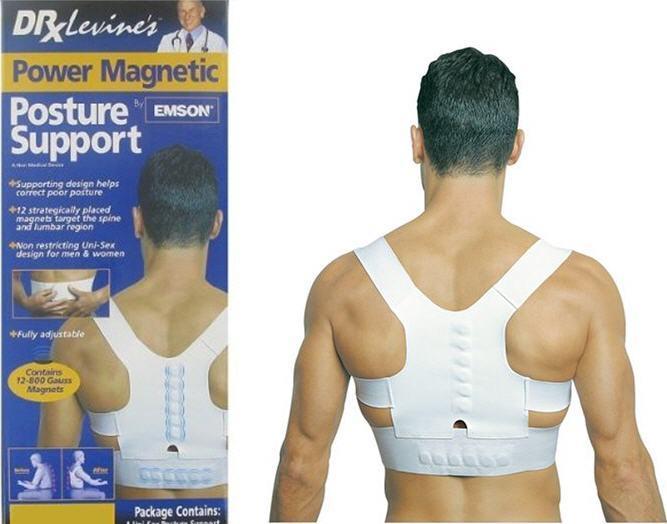 Магнітний коректор постави для спини Posture Support унісекс Білий Порвана упаковка (1000045)