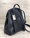 Синя сумка-рюкзак трансформер через плече для дівчини молодіжний маленький жіночий рюкзачок засувка, фото 2