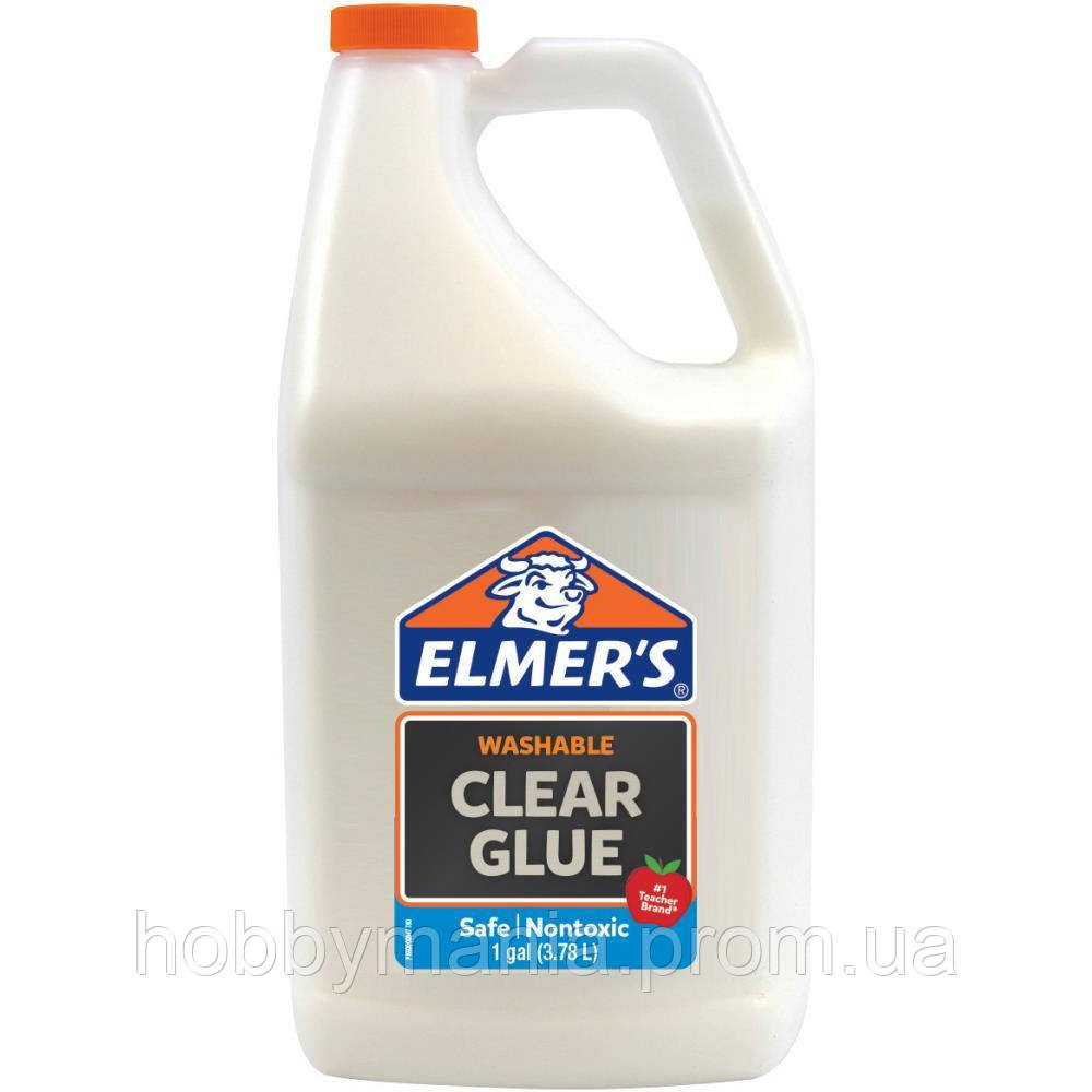 Клей Елмерс, прозорий 1 галон (3,78л, 4 кг) Elmer's clear glue 1g — ідеальний для створення слаймів