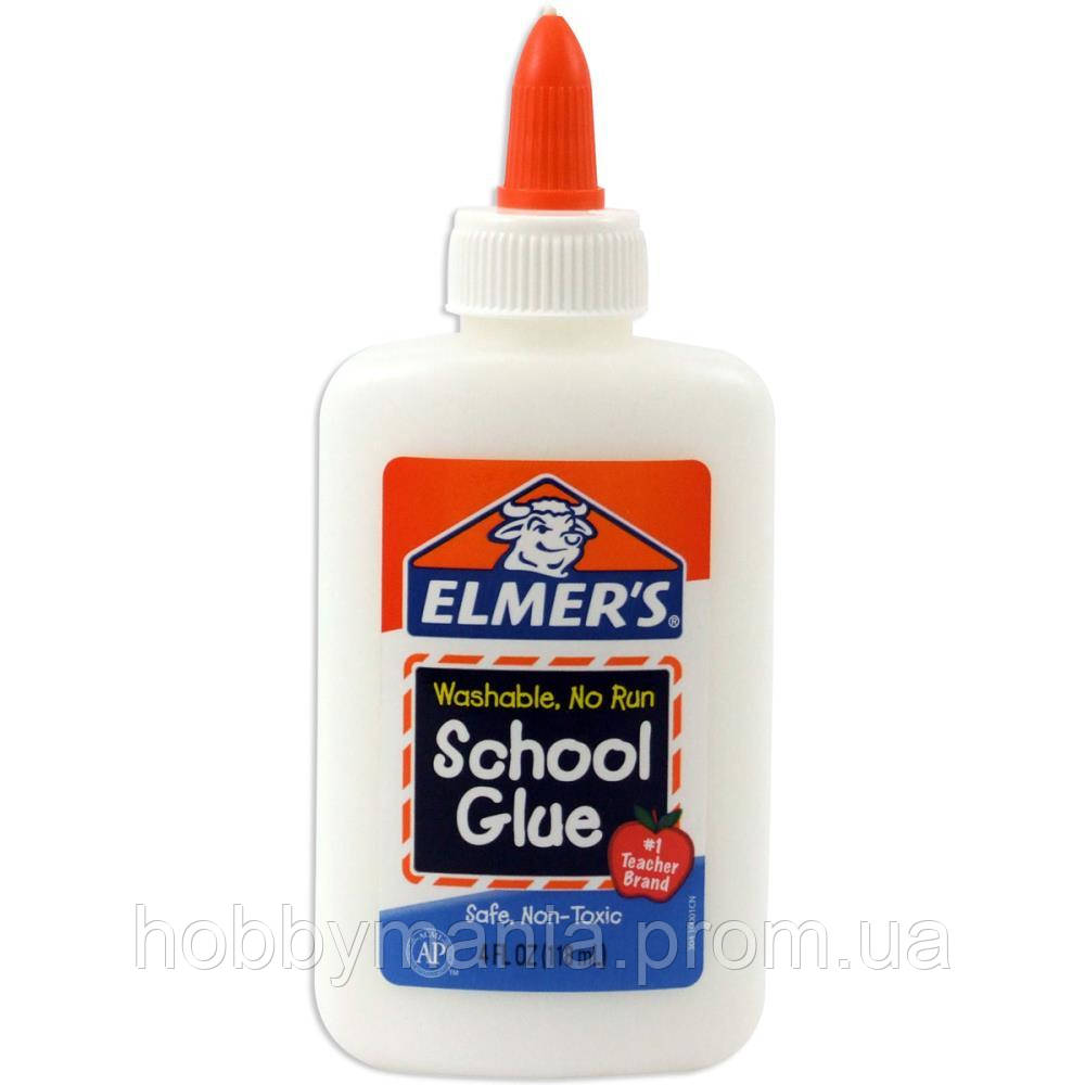 Elmer's school white glue 118 мл (145 г) — білий клей Елмерс, ідеальний для створення слаймів