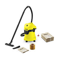 Пилосос Karcher WD3 V-17/4/20 для вологого та сухого прибирання + фільтр-мішки 9.611-147.0