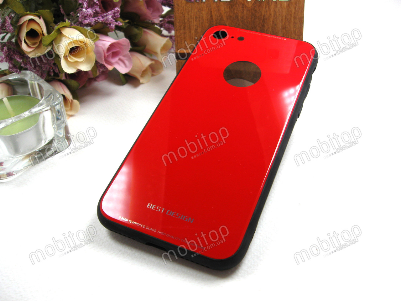 Чохол Glass Case iPhone 7 / iPhone 8 (червоний)
