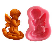 Кондитерський молд Ангел 77 на 58 мм рожевий