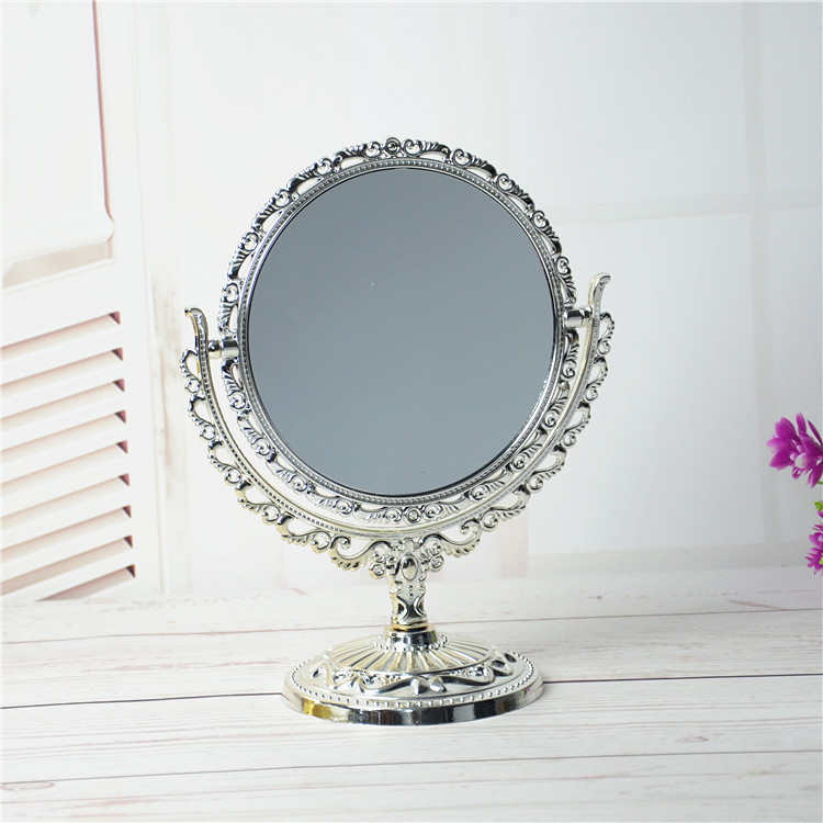 Косметичний подвійне дзеркало настільне, кругле, 27 см