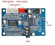 Підсилювач звуку 2*15Вт з Bluetooth 4.2 CS8618 DC5 -24V плата