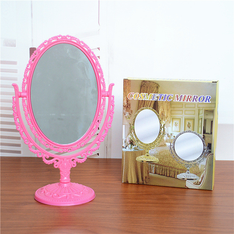 Косметичний подвійне дзеркало настільне, рожеве