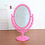Косметичний подвійне дзеркало настільне, рожеве, фото 3