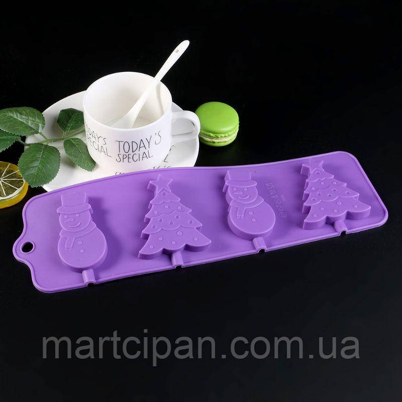 Форма для цукерок новорічна Сніговик і Ялинка, фото 1