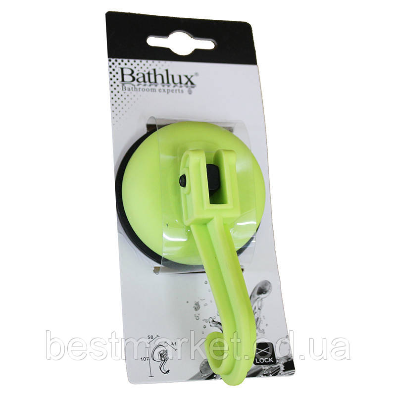 Гачок для рушника на вакуумному присоску Bathlux Green Leaves Зелений (90208)