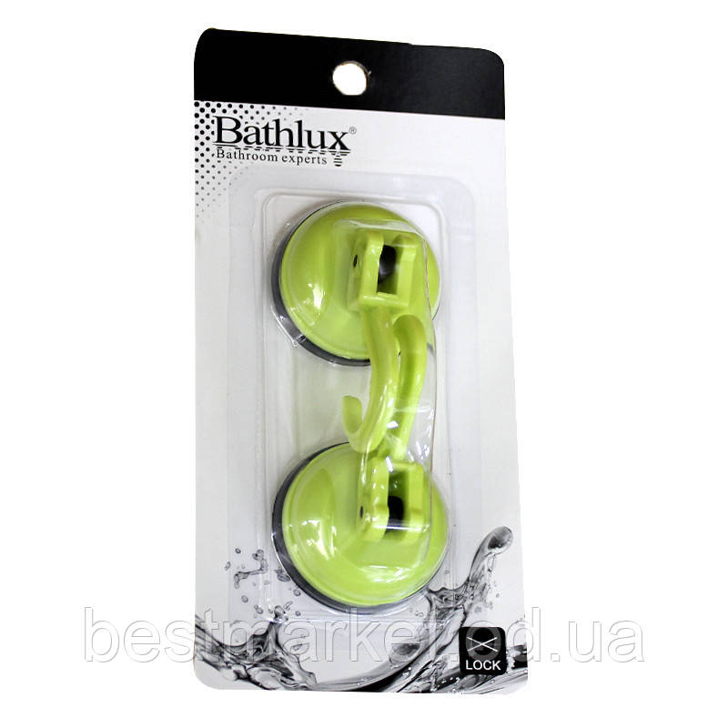 Гачок для рушника на вакуумному присоску 2 шт. Bathlux Green Leaves Зеленый (90218)