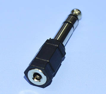 Перехідник шт. jack-6,3 ст. - гн. jack-3,5 ст., пластмасовий корпус 2-0016