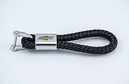 Брелок з логотипом CHEVROLET, плетений берлок з логотипом шевролет для автомобіліста + карабін/чорний