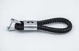 Брелок з логотипом INFINITY, плетений берлок з логотипом інфініті для автомобіліста+ карабін/чорний