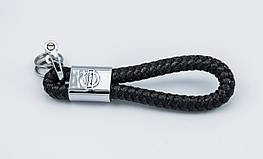 Брелок з логотипом VOLVO, плетений берлок з логотипом вольво для автомобіліста + карабін/чорний