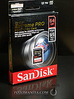 Карта пам'яті SanDisk 64GB Extreme PRO SDXC UHS-I V-30