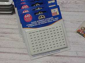 Наклейки з номерами кольорів DMC