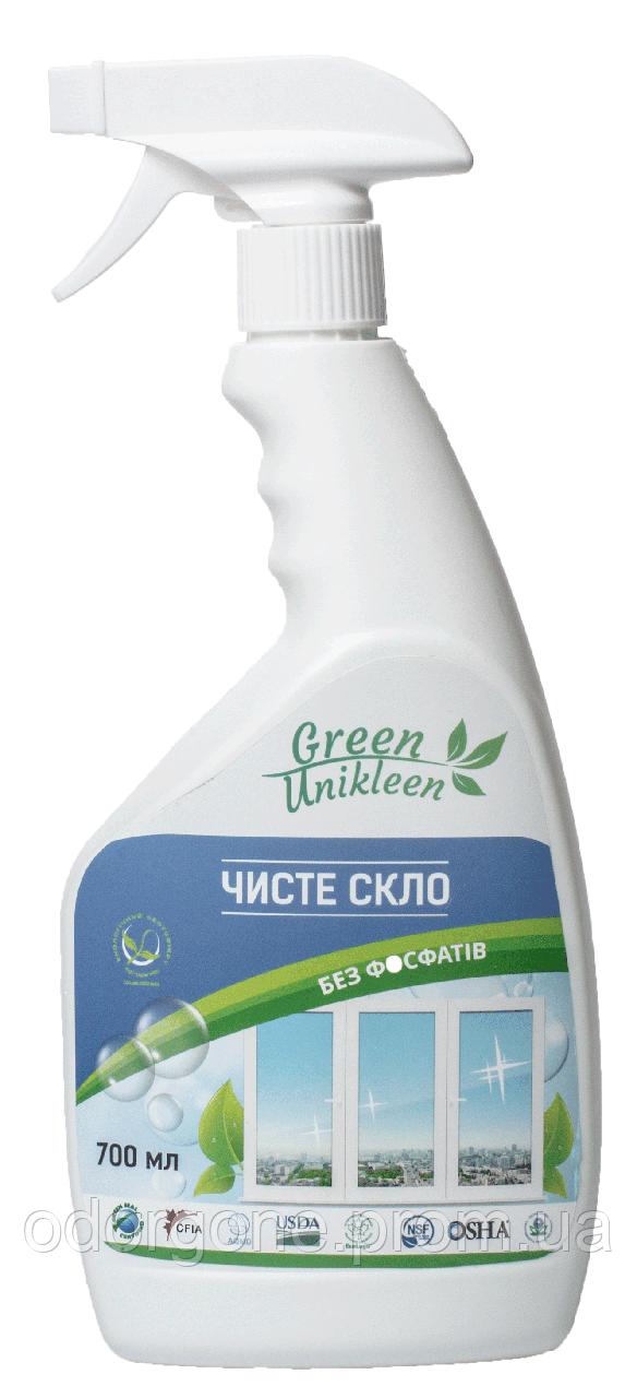 Органічний засіб для миття вікон та скла Green Unikleen Чисте скло - 0.7 л