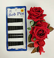 Невидимка, Шпилька для волосся, Колір: Чорний, 6 см, Упаковка 40 шт.