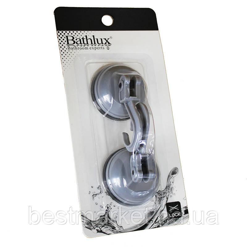 Гачок для рушника на вакуумному присоску 2 шт. Bathlux Hojas Сірий (90219)