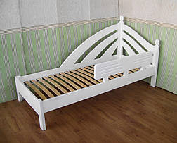 Біле дерев'яне ліжко дитяче підліткове односпальне з вільхи "Райдуга - 2" від виробника, фото 2