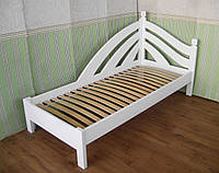 Белая деревянная кровать детская подростковая односпальная из ольхи "Радуга - 2" от производителя
