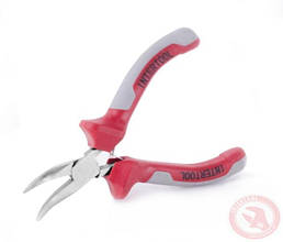 Качконоси вигнуті прецизійні комбіновані з накладками на ручках із двох матеріалів 115 мм INTERTOOL