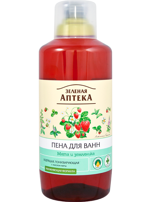 Піна для ванн "М'ята і Суниця" - Зелена Аптека 1000мл.