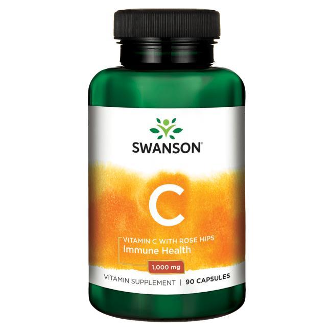 Вітамін С з додаванням концентрату Шипшини / Vitamin C with Rose Hips, 1000 мг 90 капсул