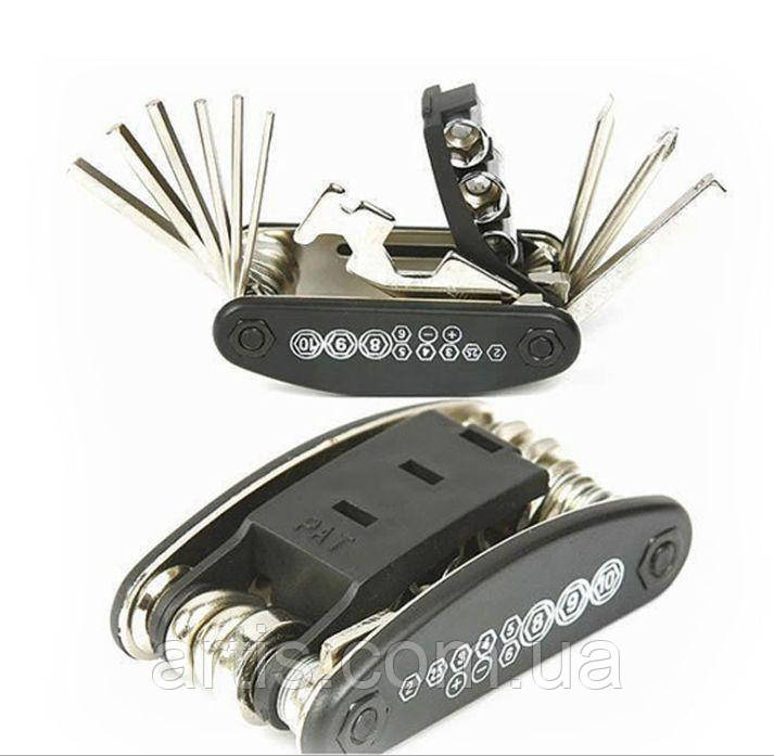 Мультитул 16 в 1 для велосипеда (набір ключів і викруток для вело), фото 1