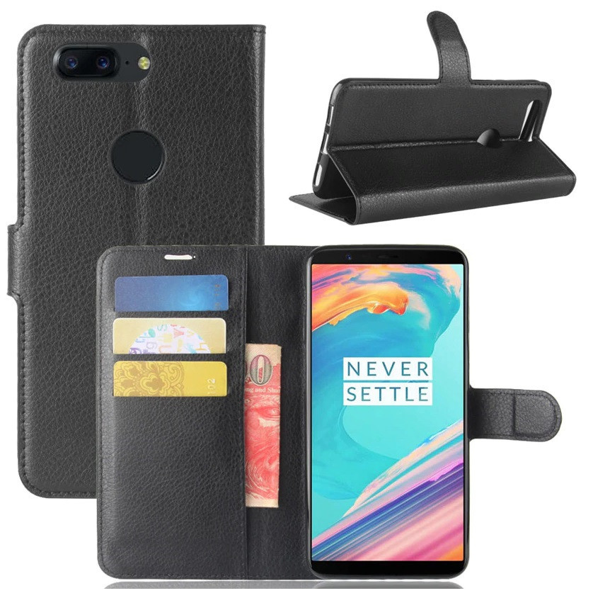 Чохол-книжка Litchie Wallet для OnePlus 5T Чорний, фото 1