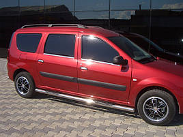 Бічні труби (2 шт., нерж.) - Dacia Logan MCV 2008-2014 рр.