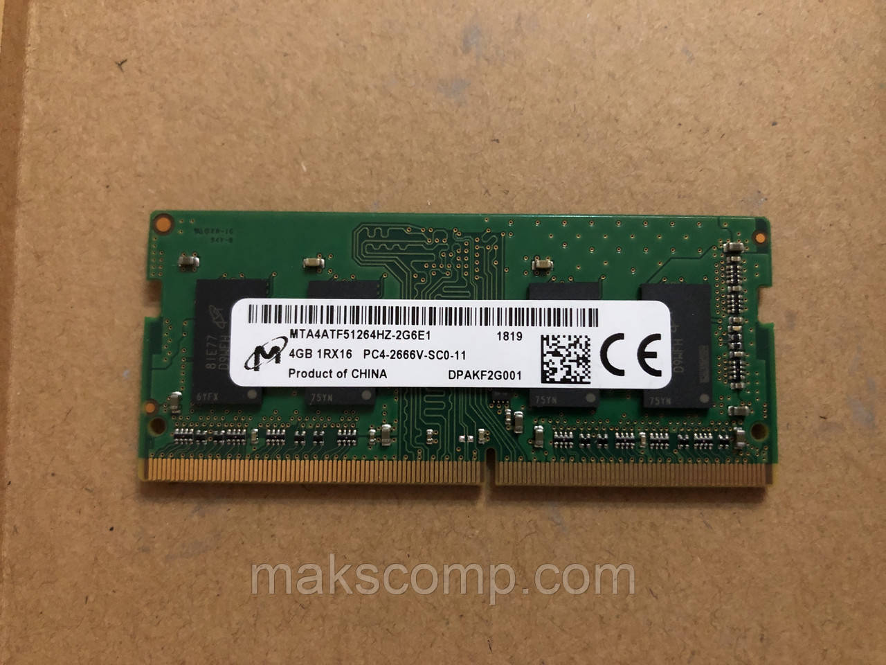 Пам'ять Micron 4Gb PC4-2666V DDR4 So Dimm