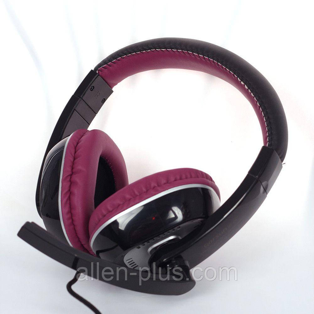 Навушники з мікрофоном Gorsun GS-M995 Powerfull Bass (Purple ) (реєстр. гучності) ОРИГІНАЛ !