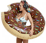 Величезний Надувний круг Пончик Donuts 120 см шоколадний з ручками, фото 6