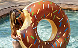 Величезний Надувний круг Пончик Donuts 120 см шоколадний з ручками, фото 2