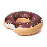 Величезний Надувний круг Пончик Donuts 120 см шоколадний з ручками, фото 7