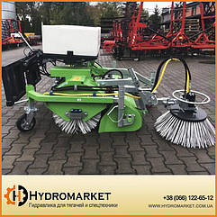 Щітка на міні-трактор гідравлічна навісна з бункером