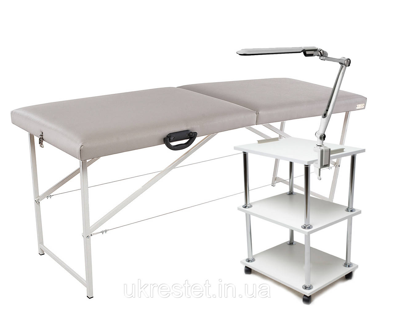 Кушетка складна, візка на 3 полиці на колесах, лампа світлодіодна, ціна ...