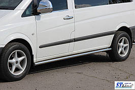 Бічні труби BB001 (2 шт., нерж.) - Mercedes Viano 2004-2015 рр.