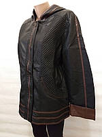 Куртка женская кож-винил 48+ черного цвета