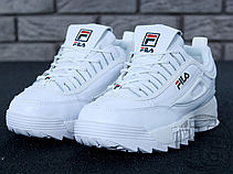 Жіночі кросівки Fila Disruptor II 2 Leather White Winter (с мехом) FW01655-111, фото 6